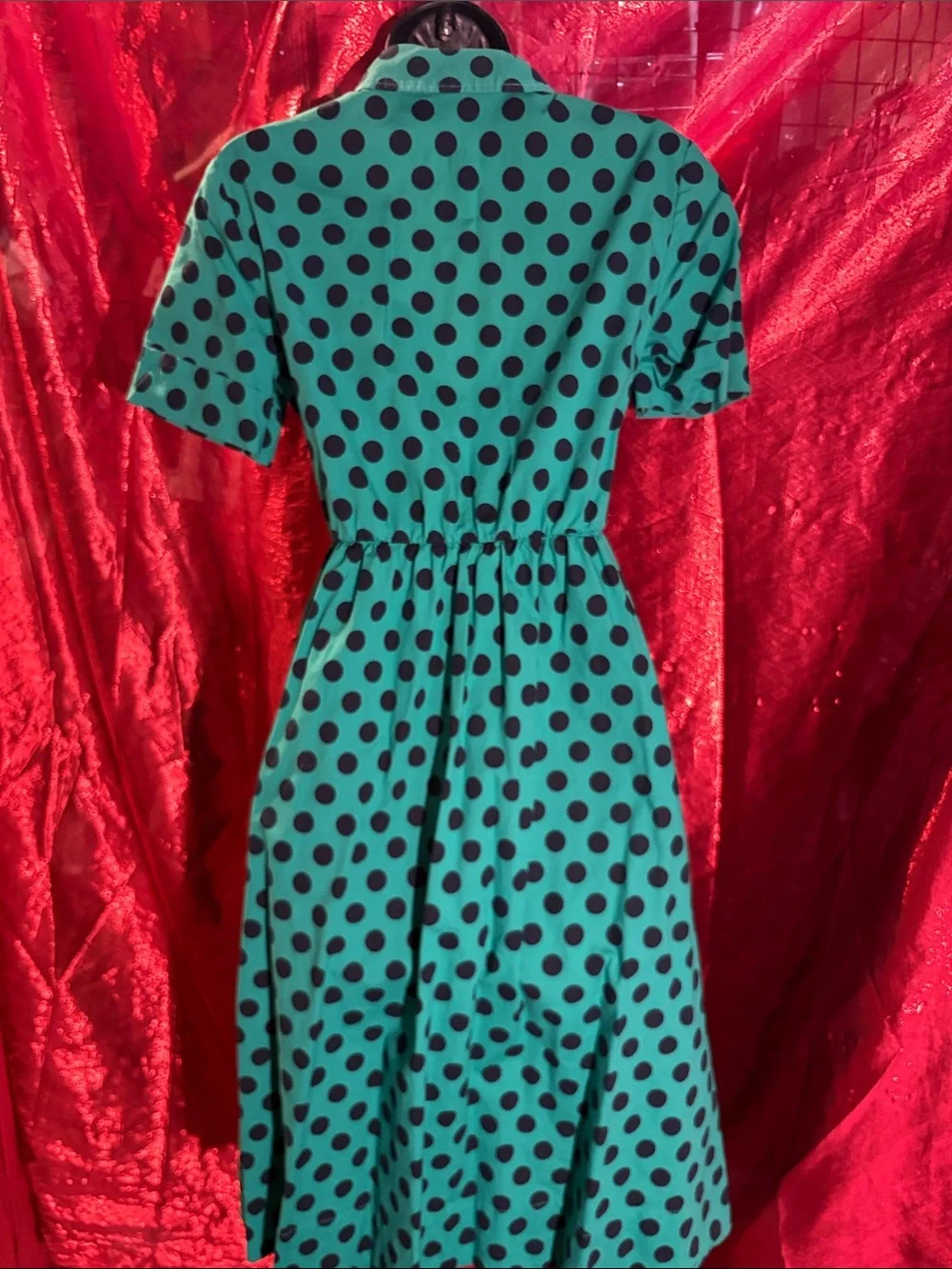 Green Polka Dot kate spade Shirt Dress with Tie Waist